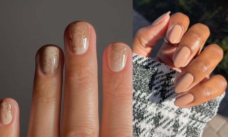 Pantone's mocha mousse nail ideas