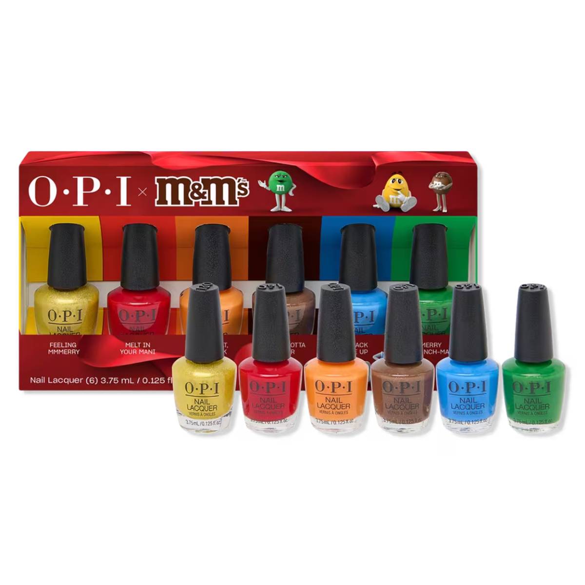 OPIxM&M Holiday 6 Piece Collectible Nail Lacquer Polish Mini Pack
