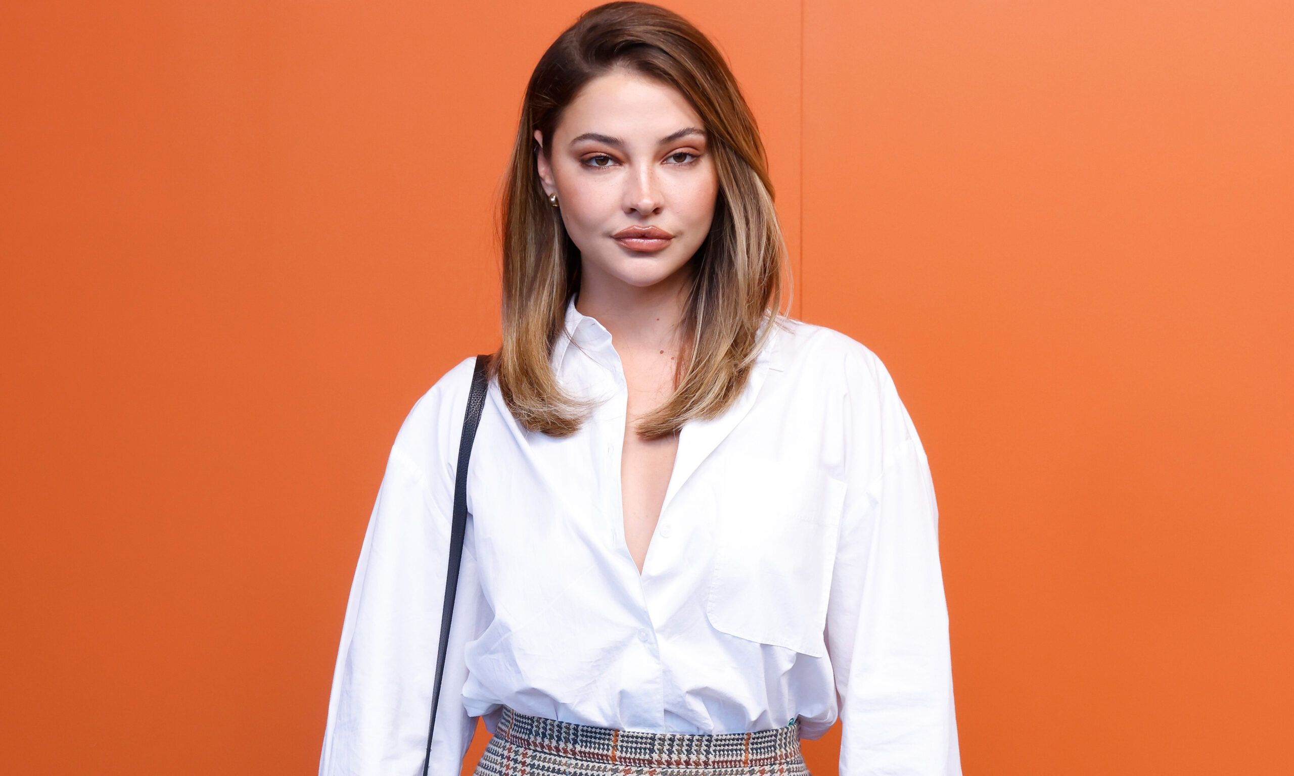 Madelyn Cline attends the S/S 2025 Tommy Hilfiger fashion show during New York Fashion Week at the M.V. John F. Kennedy in New York City.