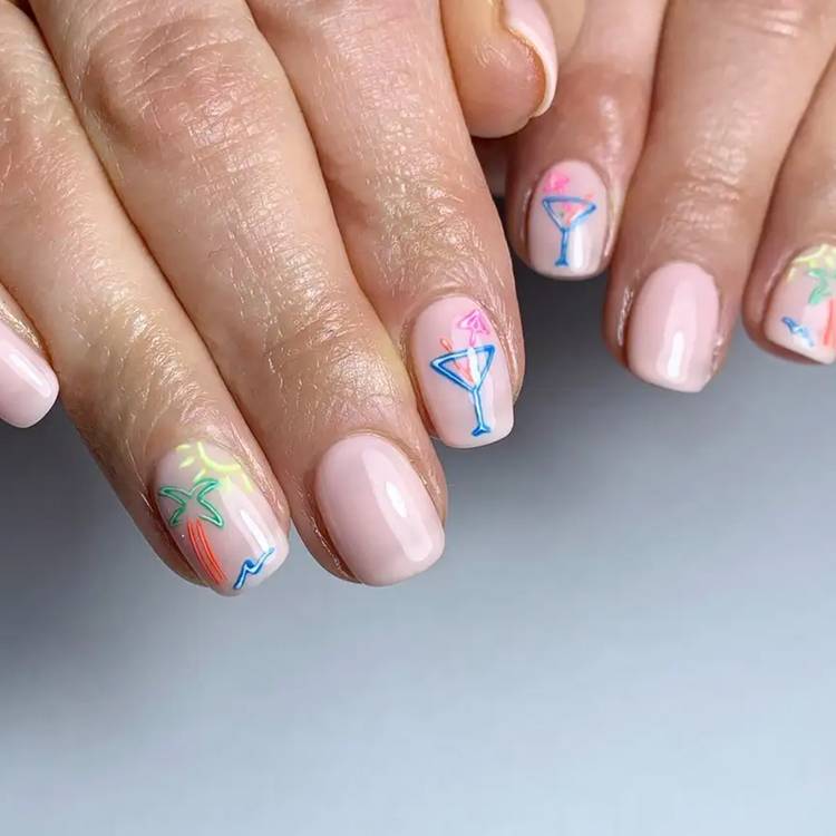 15 Nail Designs to Match Your Mani to Your Favourite Cocktail | Beauty 11 miami vice nails