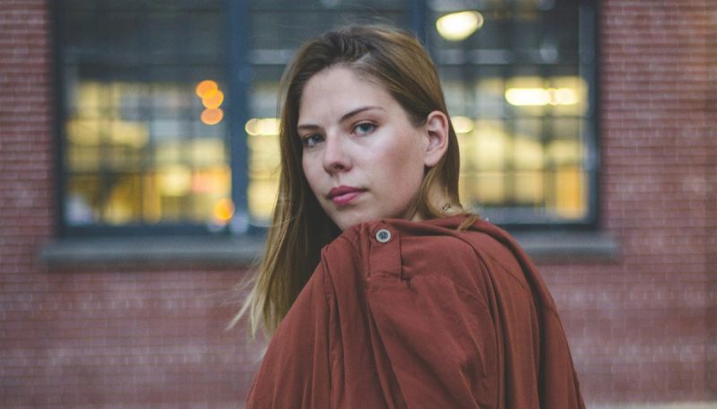 Woman with sculpted cheekbones