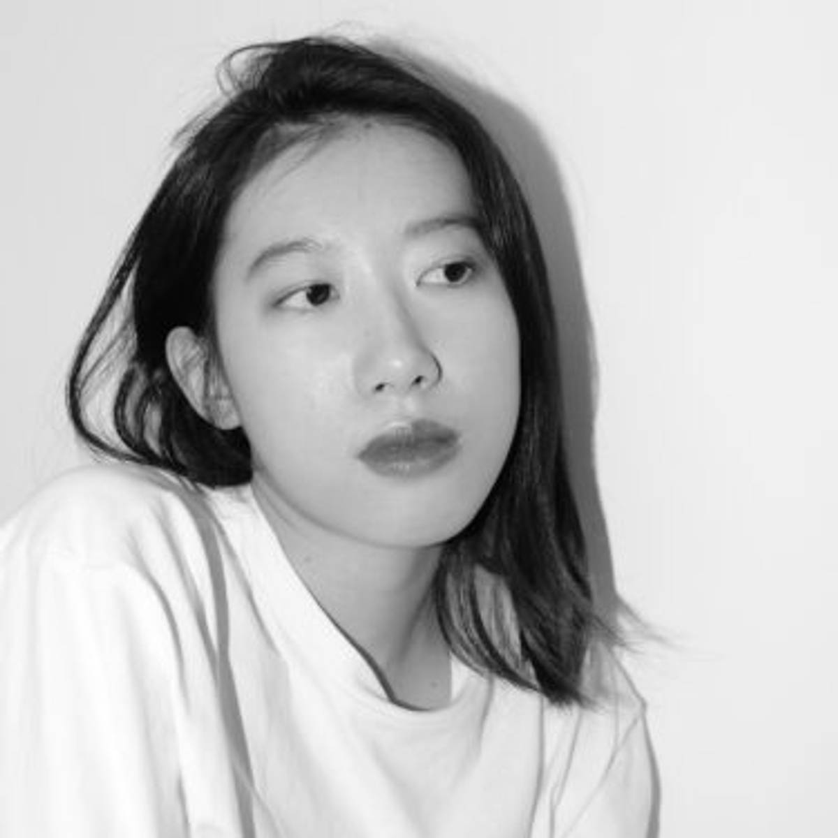 black and white portrait of Asian woman