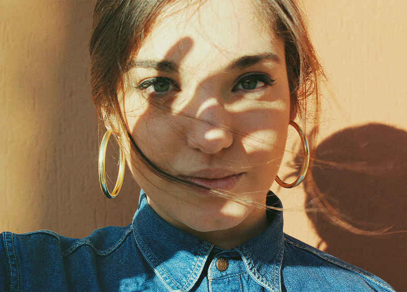 woman's face in shadows