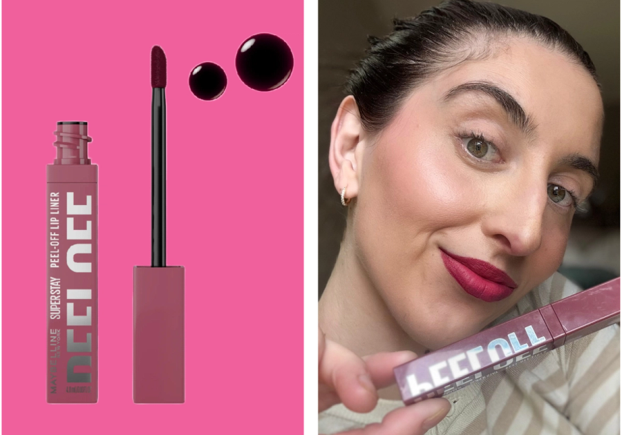 Features editor Marisa Petrarca testing the new Maybelline Super Stay Peel Off Lip Liner Stain
