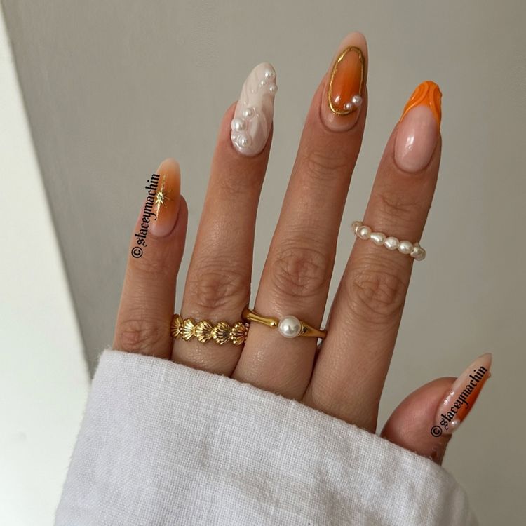 Creamsicle Nail Art