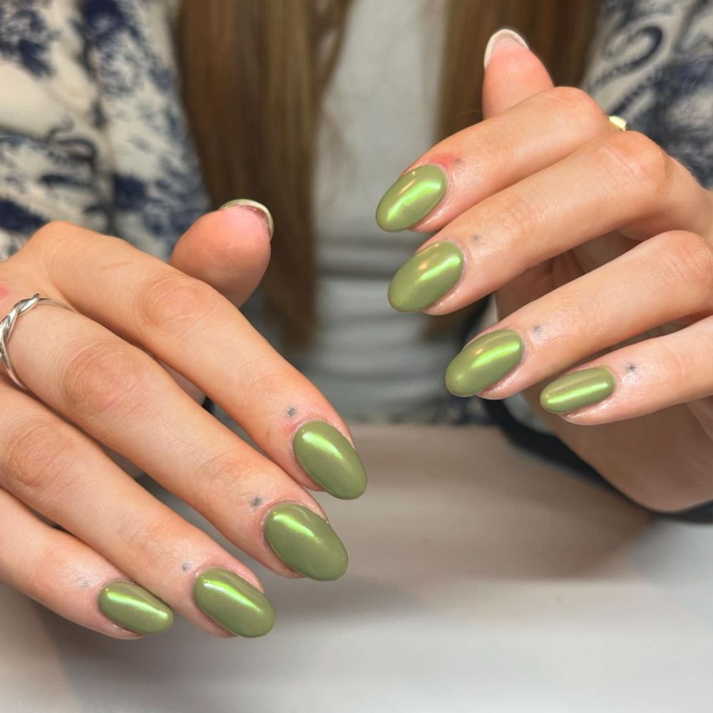 Chrome Olive Oil Nails