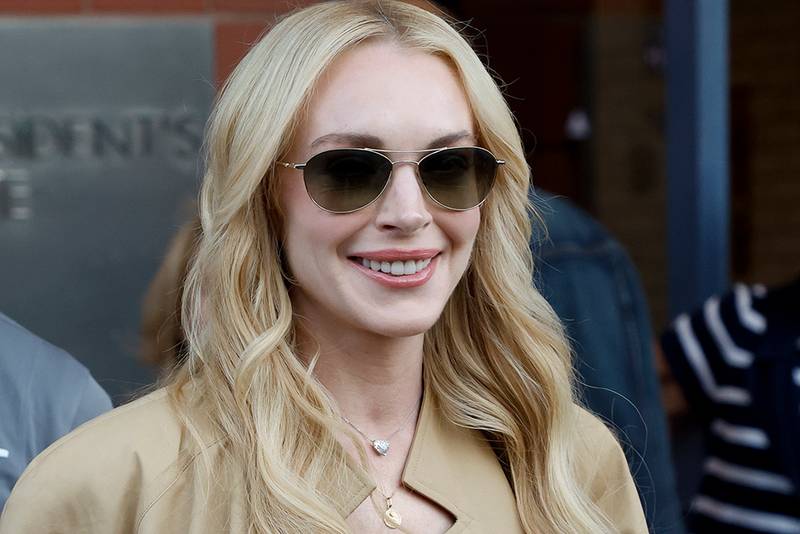 NEW YORK, NEW YORK - AUGUST 31: Lindsay Lohan attends day eight of the 2025 US Open Tennis Championships at USTA Billie Jean King National Tennis Center on August 31, 2025 in Flushing Meadows, Queens, New York City. (Photo by Jean Catuffe/GC Images)