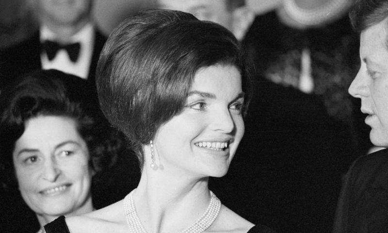 Mrs. Jacqueline Kennedy wore this fancy hairdo at the state dinner she and President Kennedy gave at the White House late February 19th for visiting Venezuelan President and Mrs. Romulo Betancourt.