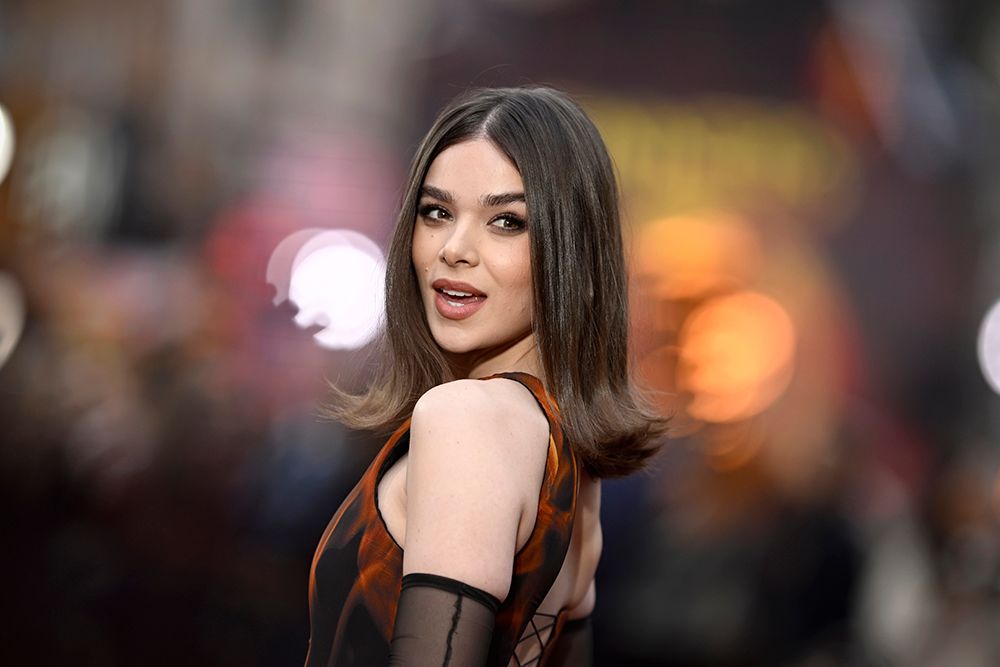 Hailee Steinfeld attends the "Sinners" European Premiere at the Cineworld Leicester Square on April 14, 2025 in London, England.