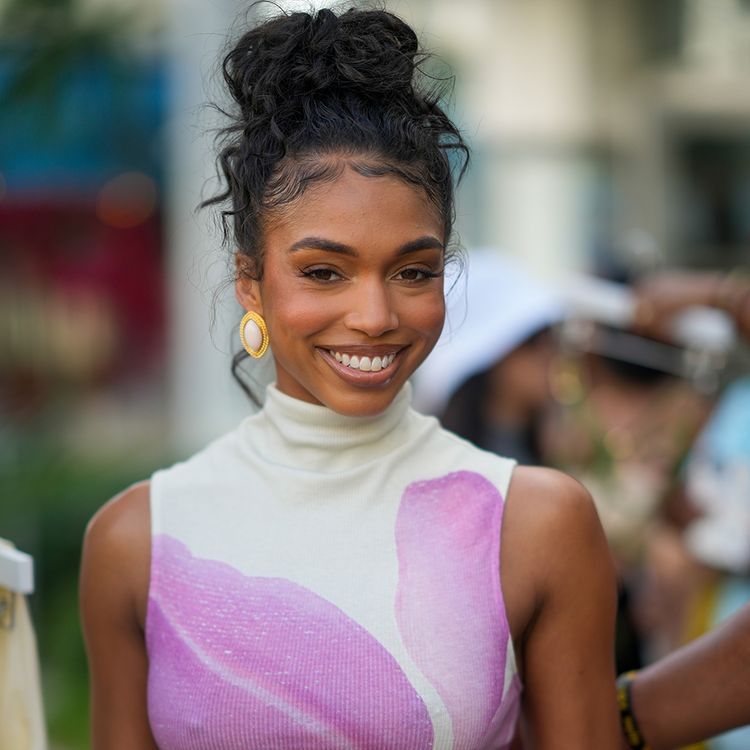 curly messy bun updo