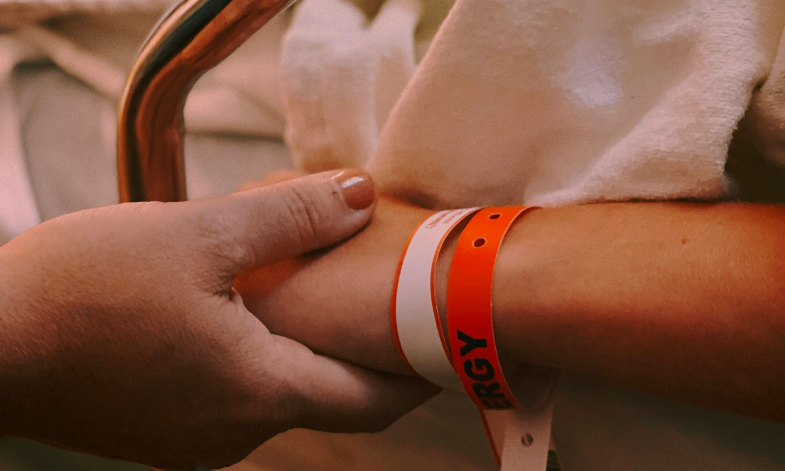 hand holding in the hospital