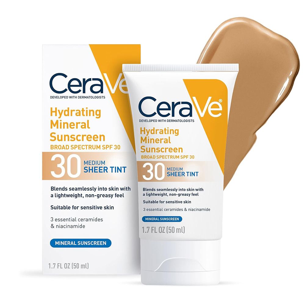 CeraVe Hydrating Mineral Sunscreen Sheer Tint SPF 30 ($16)