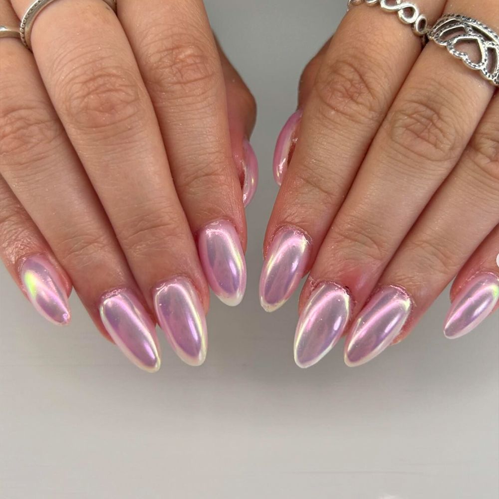 Baby Pink Chrome Nails