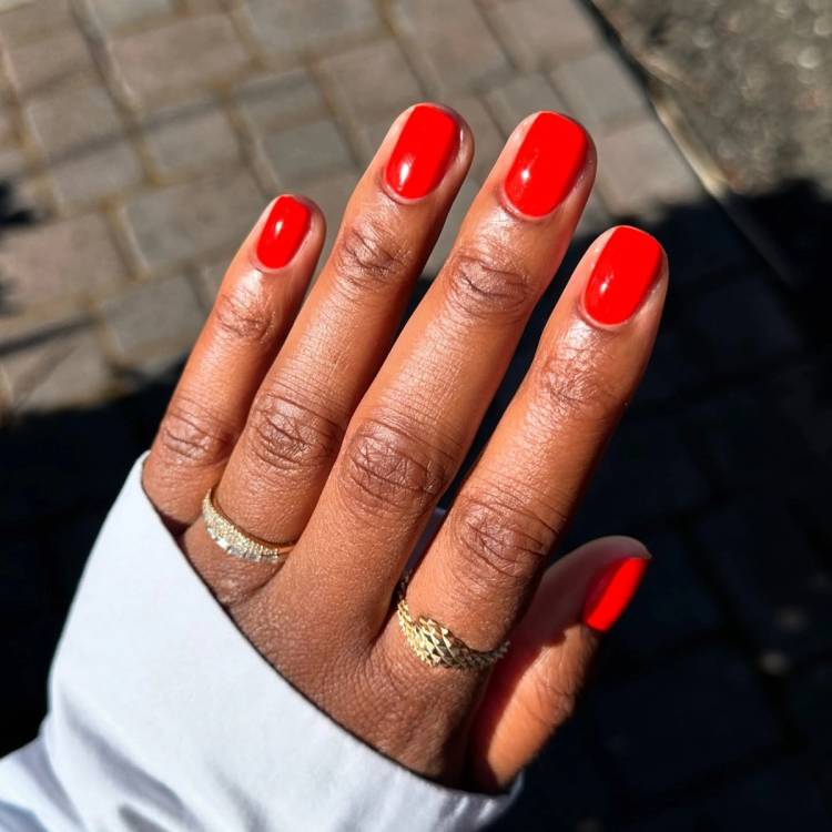 Sq. Nails Are the Chicest Form of the Second, and We have Acquired the Proof | Beauty 12 red square nails