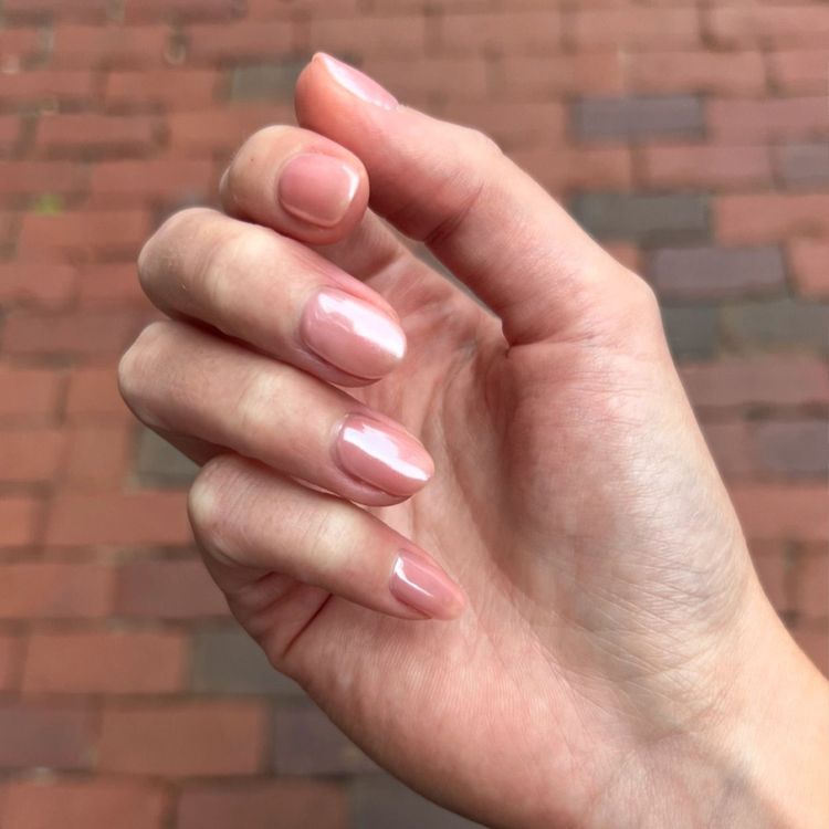 Naked Pink Chrome Nails