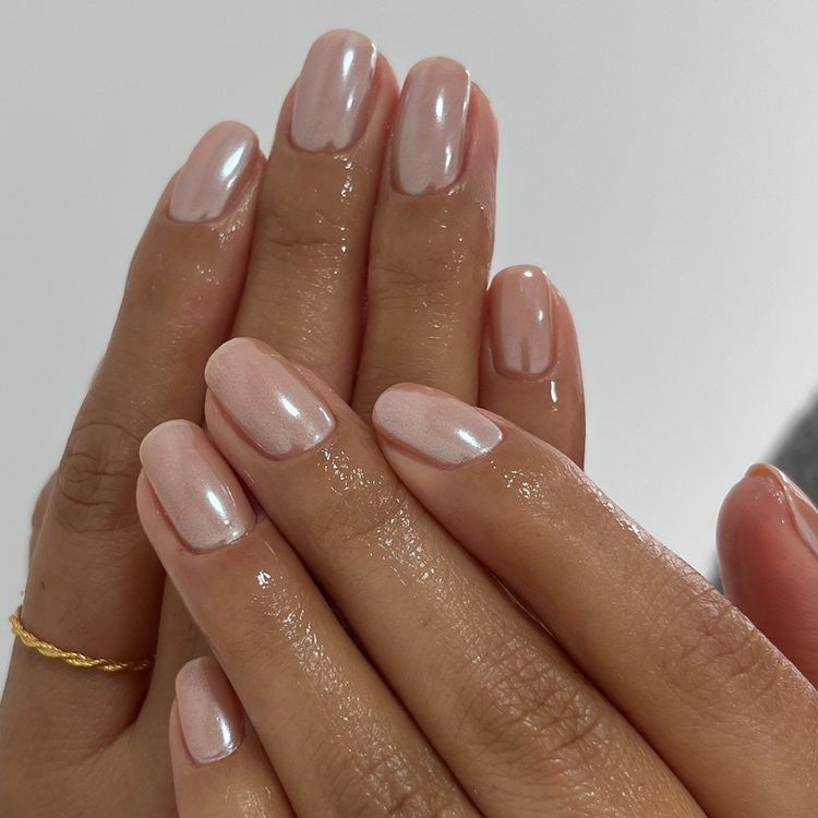 Rosé Chrome Manicure