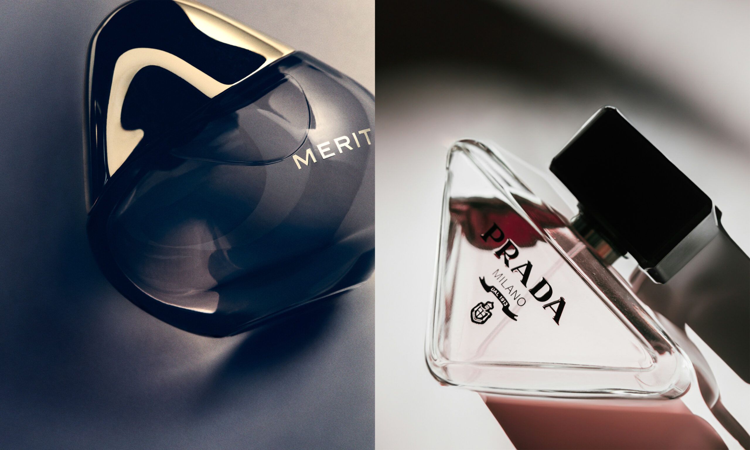 Merit Beauty and Prada fragrances