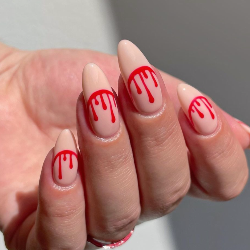 baby french nails spooky