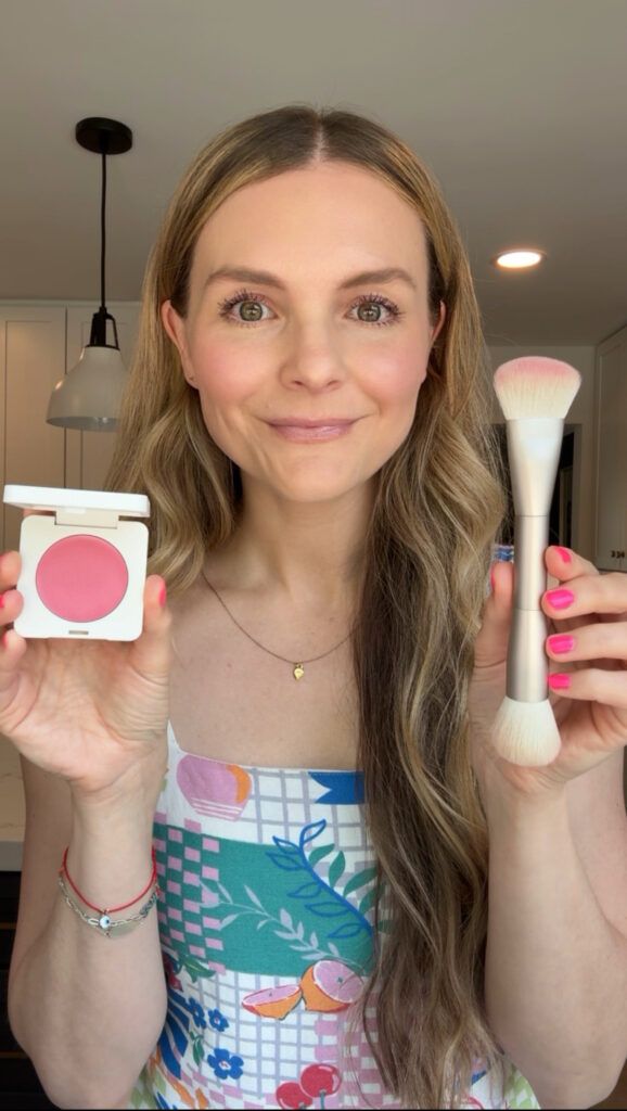 summer fridays blush butter balm on woman