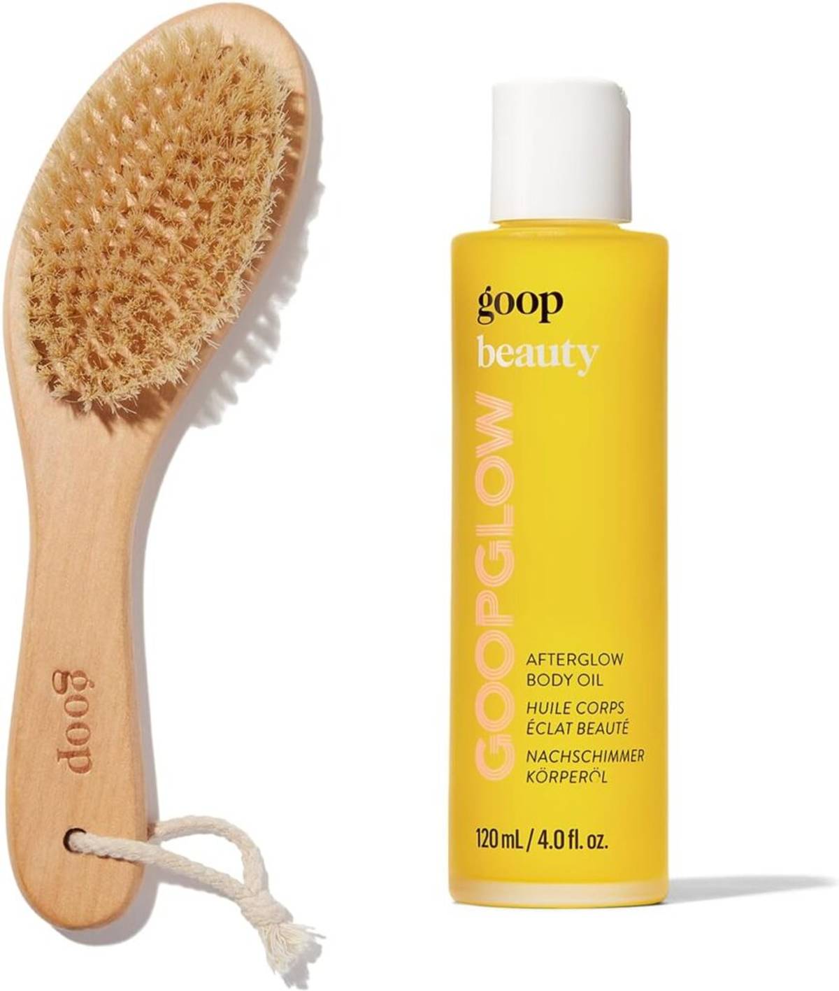 goop Beauty Dry Brush & Body Oil Bundle