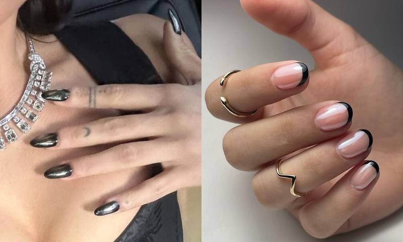 black chrome nails