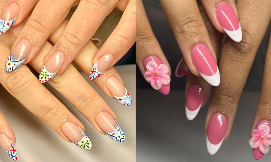 deep french manicures