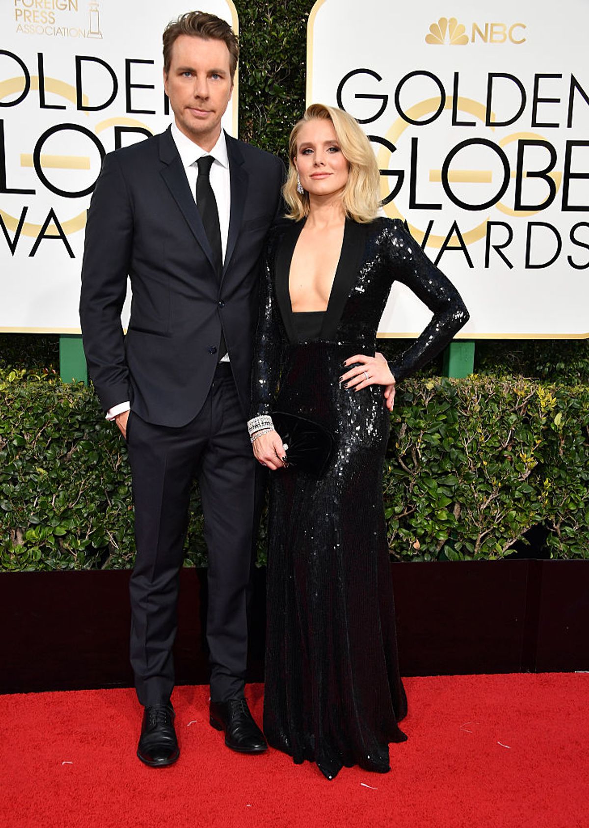 BEVERLY HILLS, CA - JANUARY 08:  Actor/filmmaker Dax Shepard (L) and actress Kristen Bell attend the 74th Annual Golden Globe Awards at The Beverly Hilton Hotel on January 8, 2017 in Beverly Hills, California.  (Photo by Steve Granitz/WireImage)