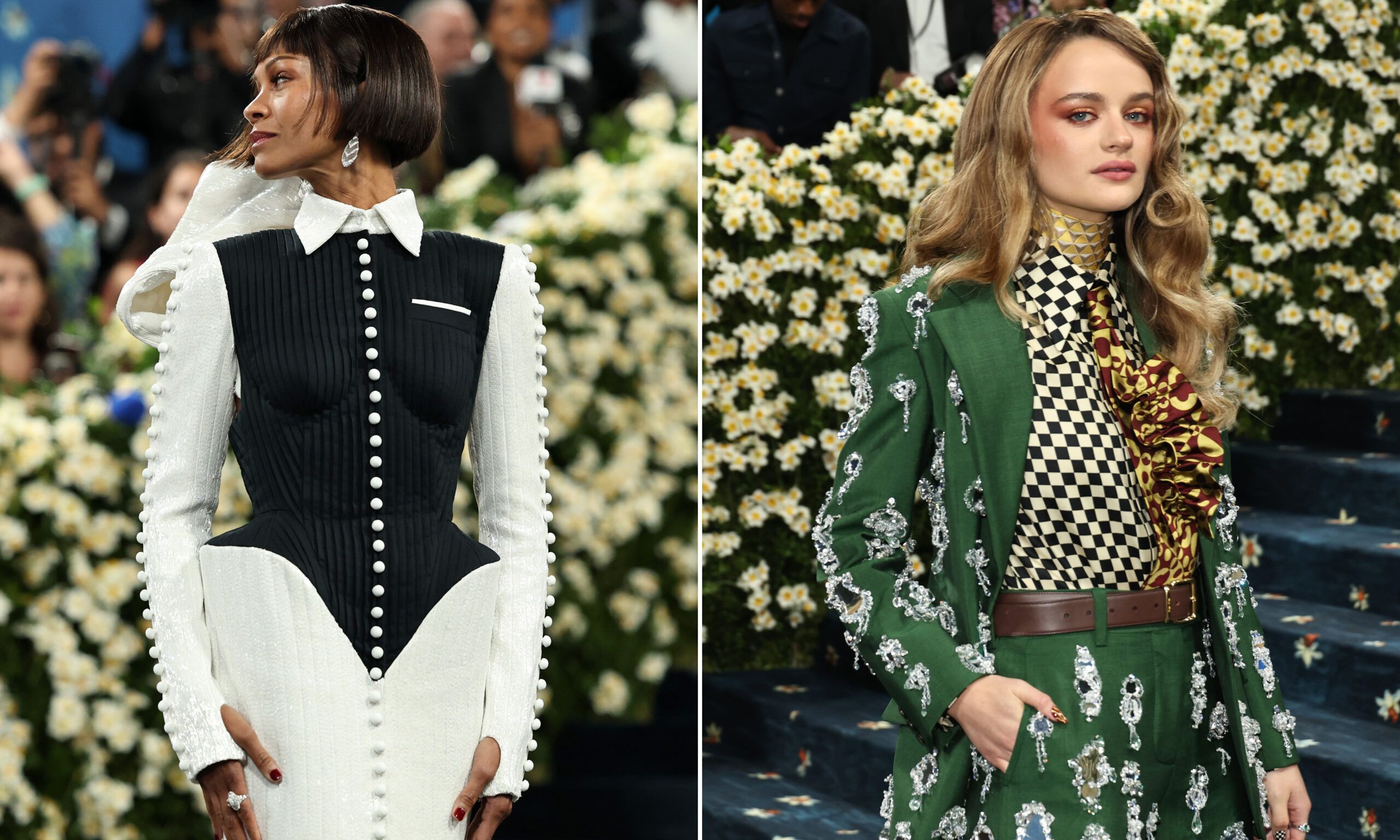 Zoe Saldana and Joey King at the 2025 Met Gala