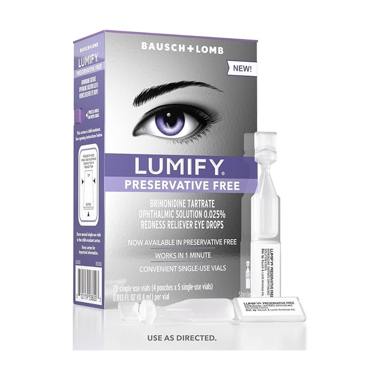 LUMIFY Preservative Free Redness Reliever Eye Drops ($22 for 20 sets of drops)