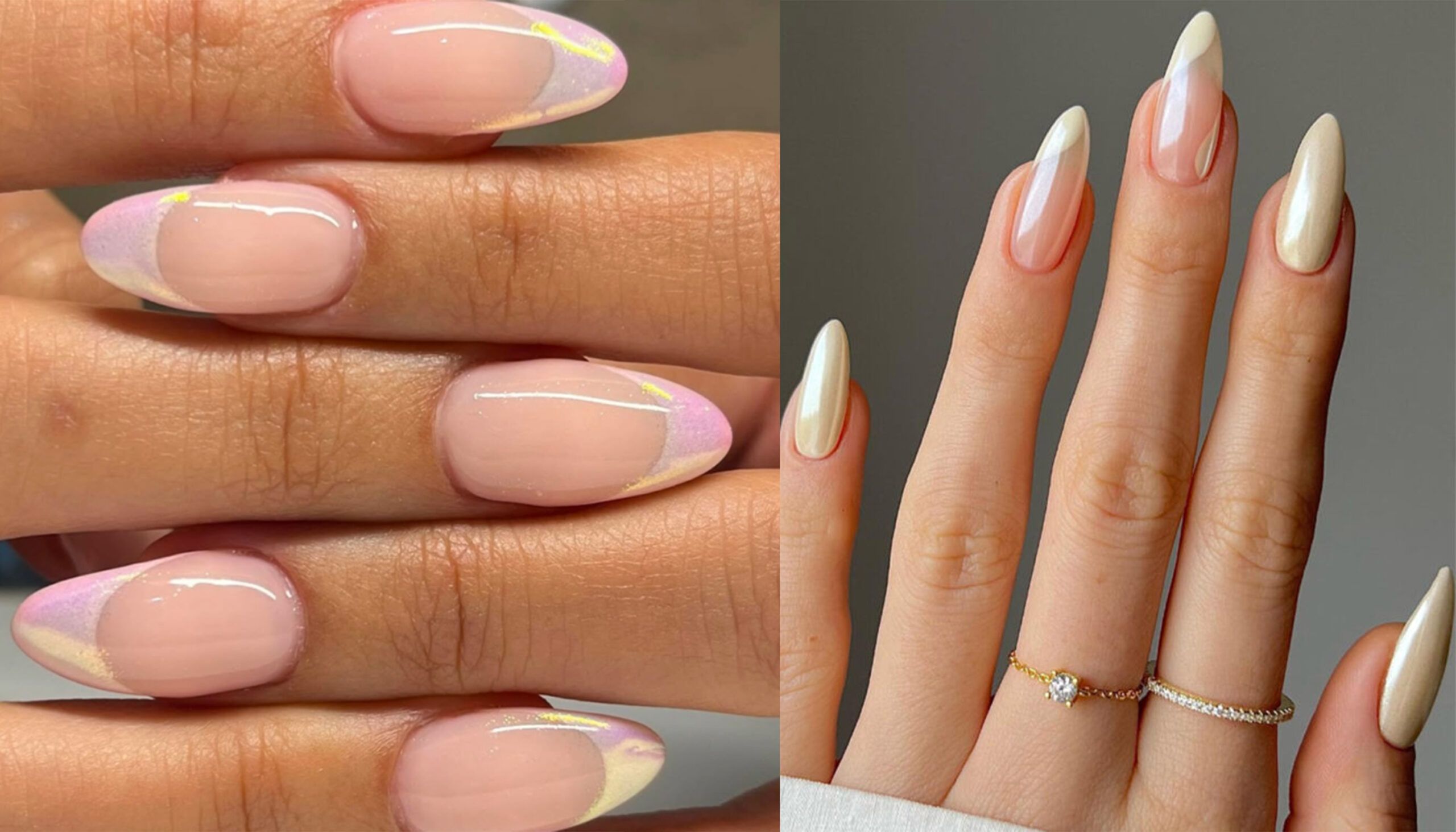 chrome french manicure