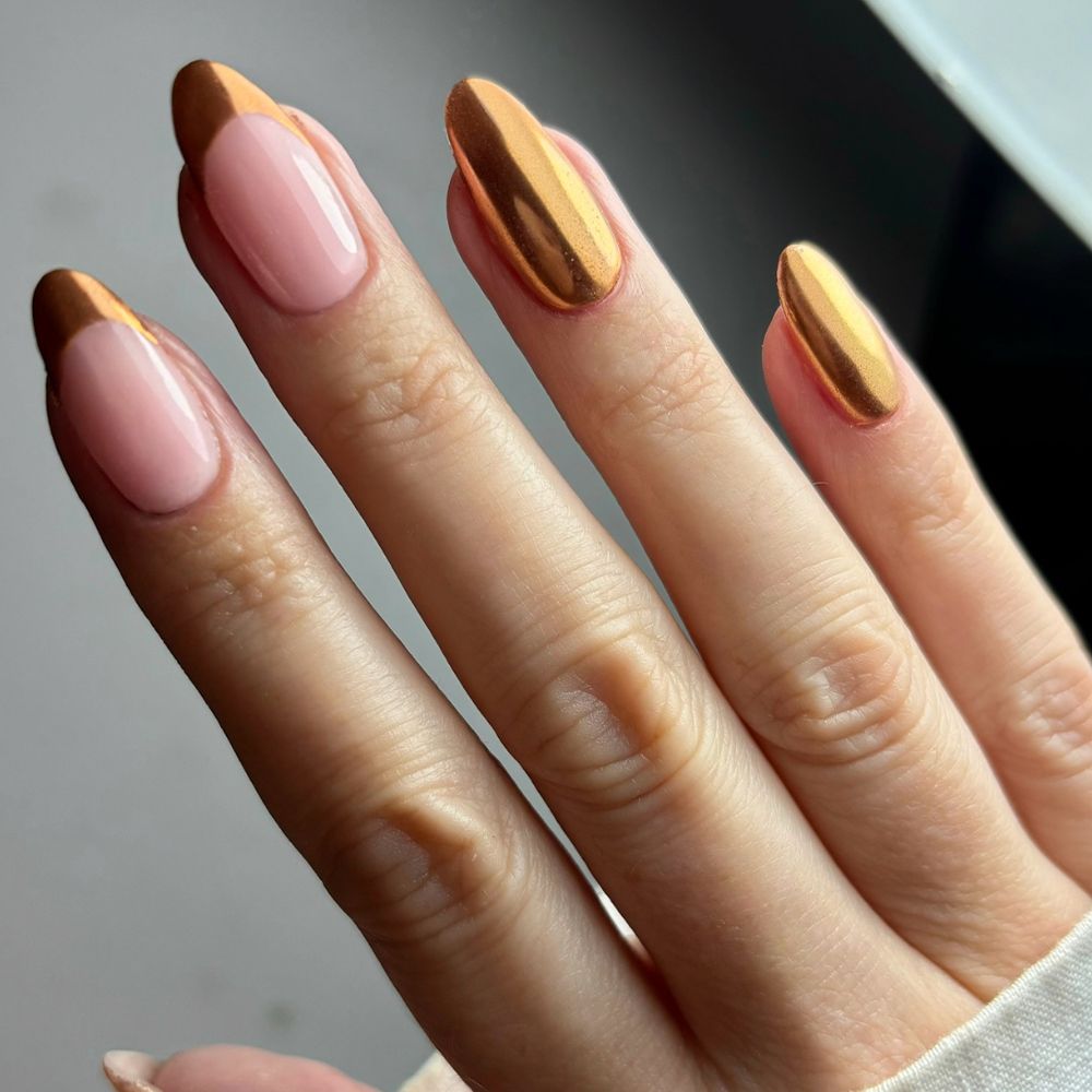 Copper French Manicure