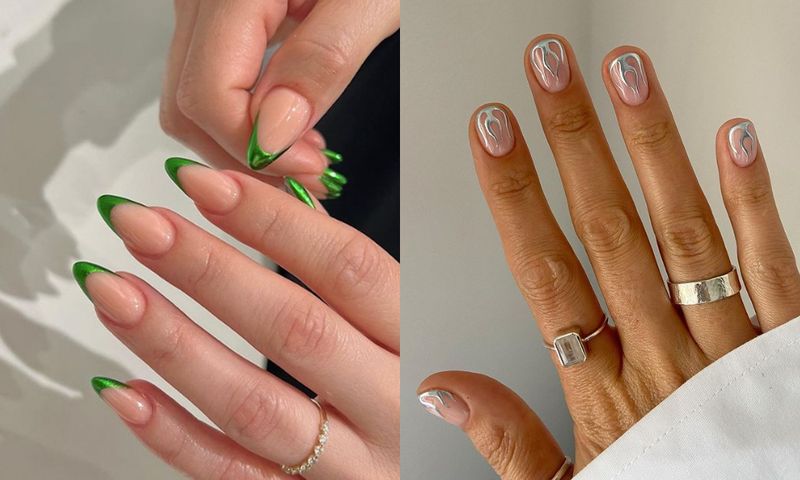 side-by-side nail art