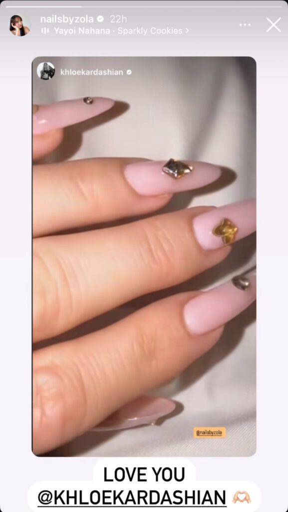 Khloe Kardashian gemstone nails