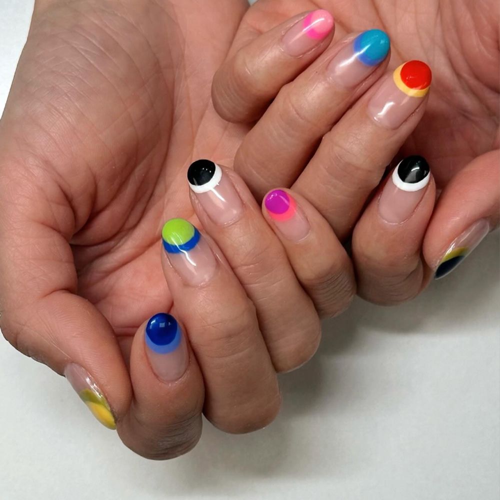 Inverted Blue French Manicure