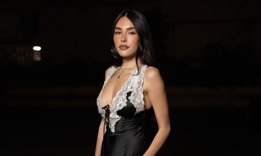 Madison Beer is seen at The Princess Polly Holiday Party at Delilah in West Hollywood on December 16, 2024 in Los Angeles, California.