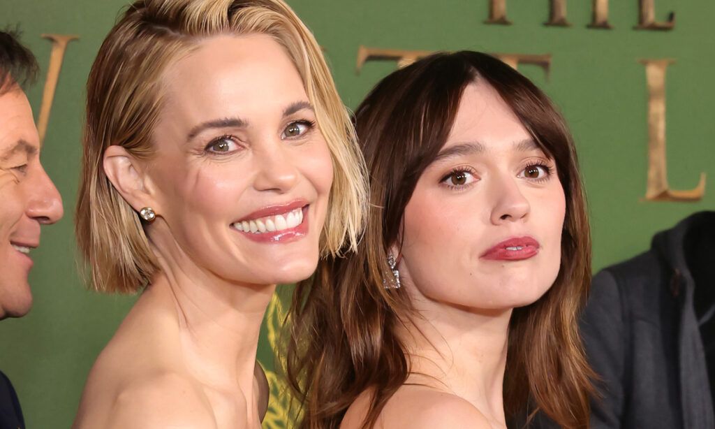 Leslie Bibb and Aimee Lou Wood attend the Los Angeles Premiere of HBO Original Series "The White Lotus" Season 3 at Paramount Theatre on February 10, 2025 in Los Angeles, California.