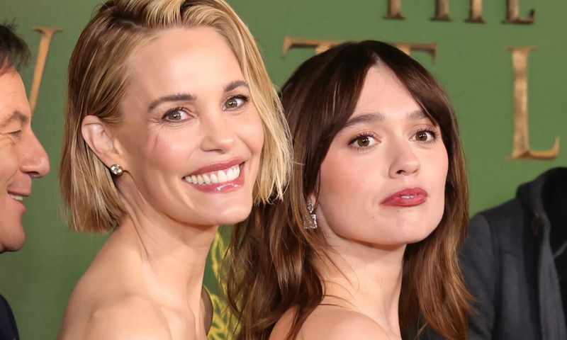 Leslie Bibb and Aimee Lou Wood attend the Los Angeles Premiere of HBO Original Series "The White Lotus" Season 3 at Paramount Theatre on February 10, 2025 in Los Angeles, California.