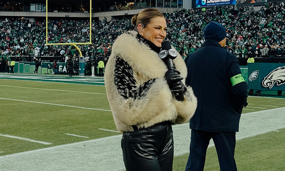 Erin Andrews in fur coat