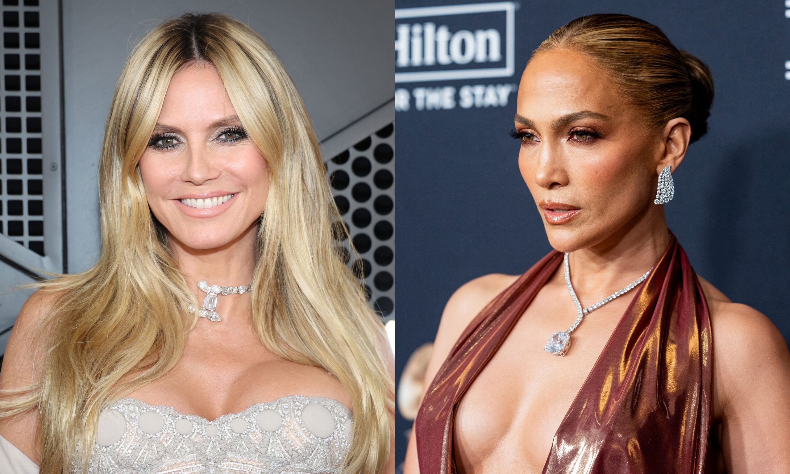 Heidi Klum and Jennifer Lopez at the 2025 Grammy Awards and events