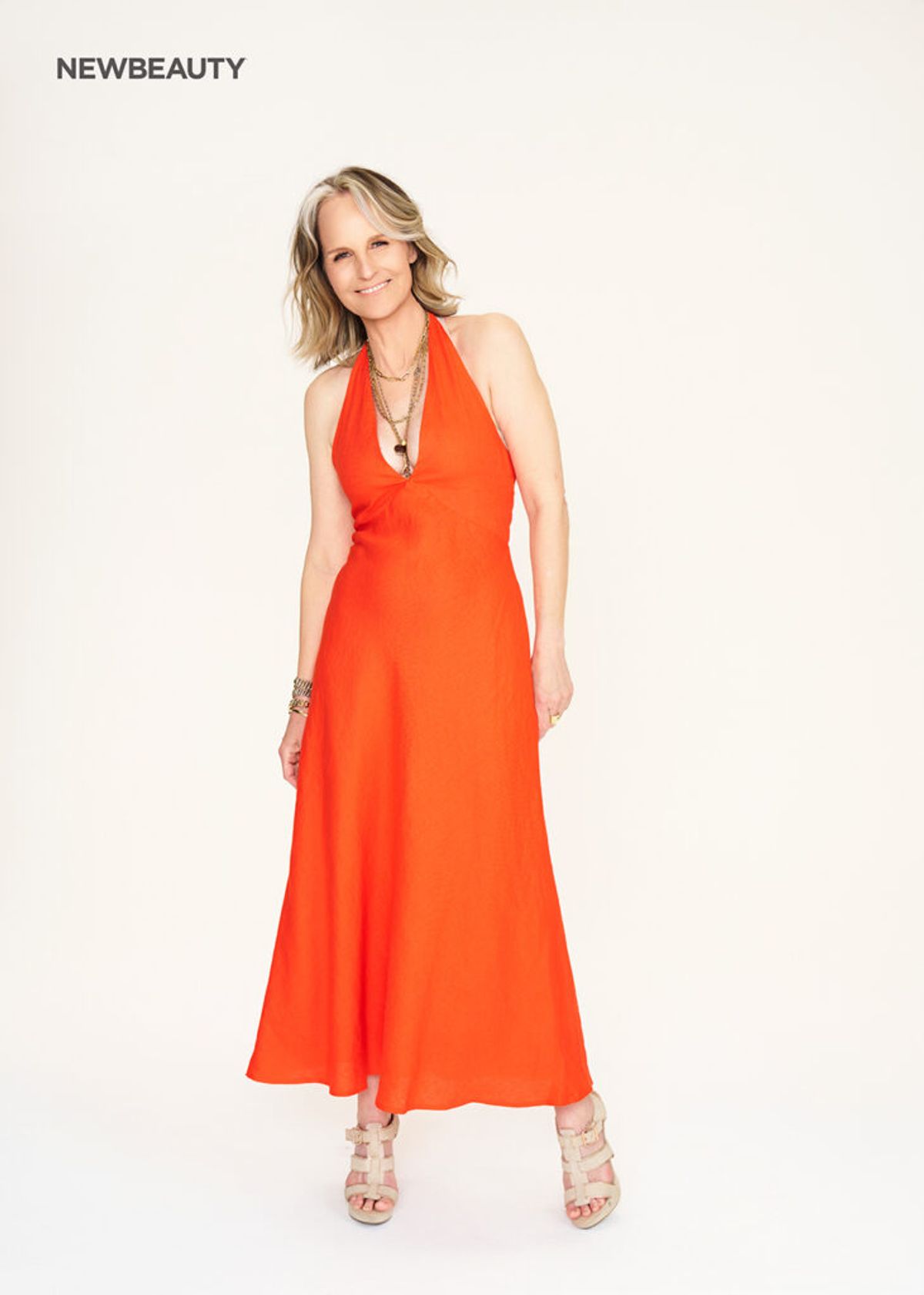 Helen Hunt in orange dress