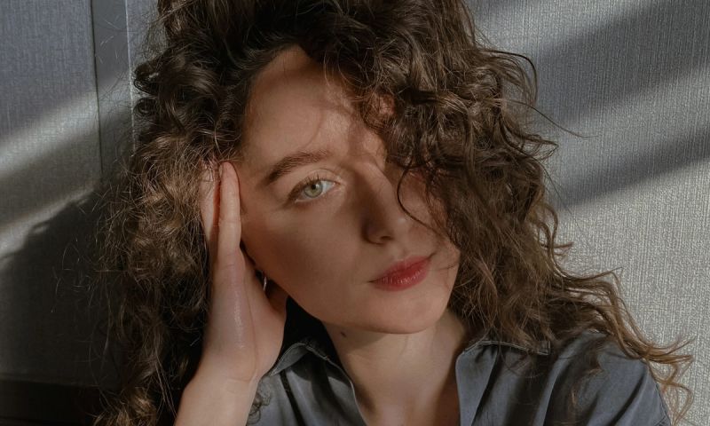 woman with curly hair