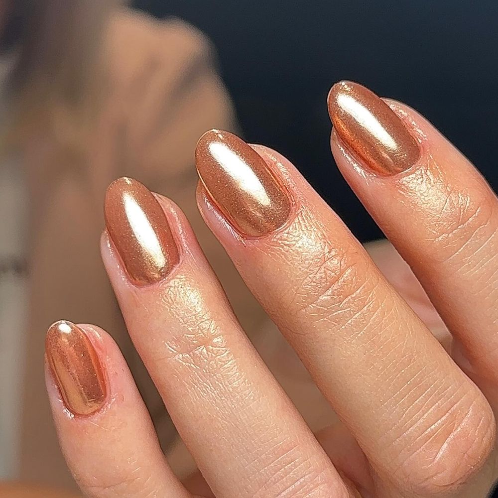 Copper Chrome Nails