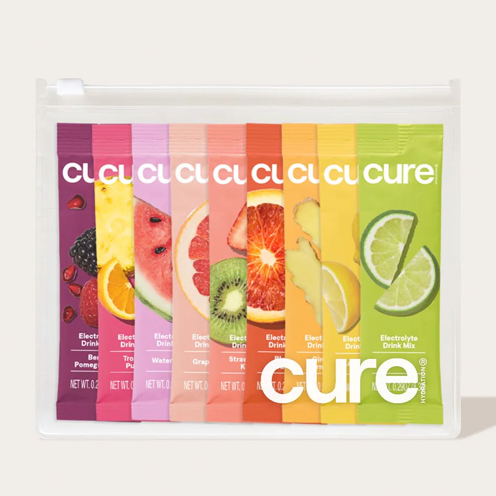 Cure Electrolyte Drink Mix Starter Kit ($20 for nine packets)