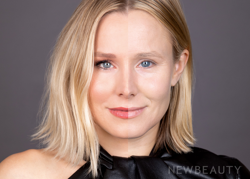 From Bare-Faced to Full-On Glam: An Inside Look at Kristen Bell’s Glowing-Skin Split Cover Shot