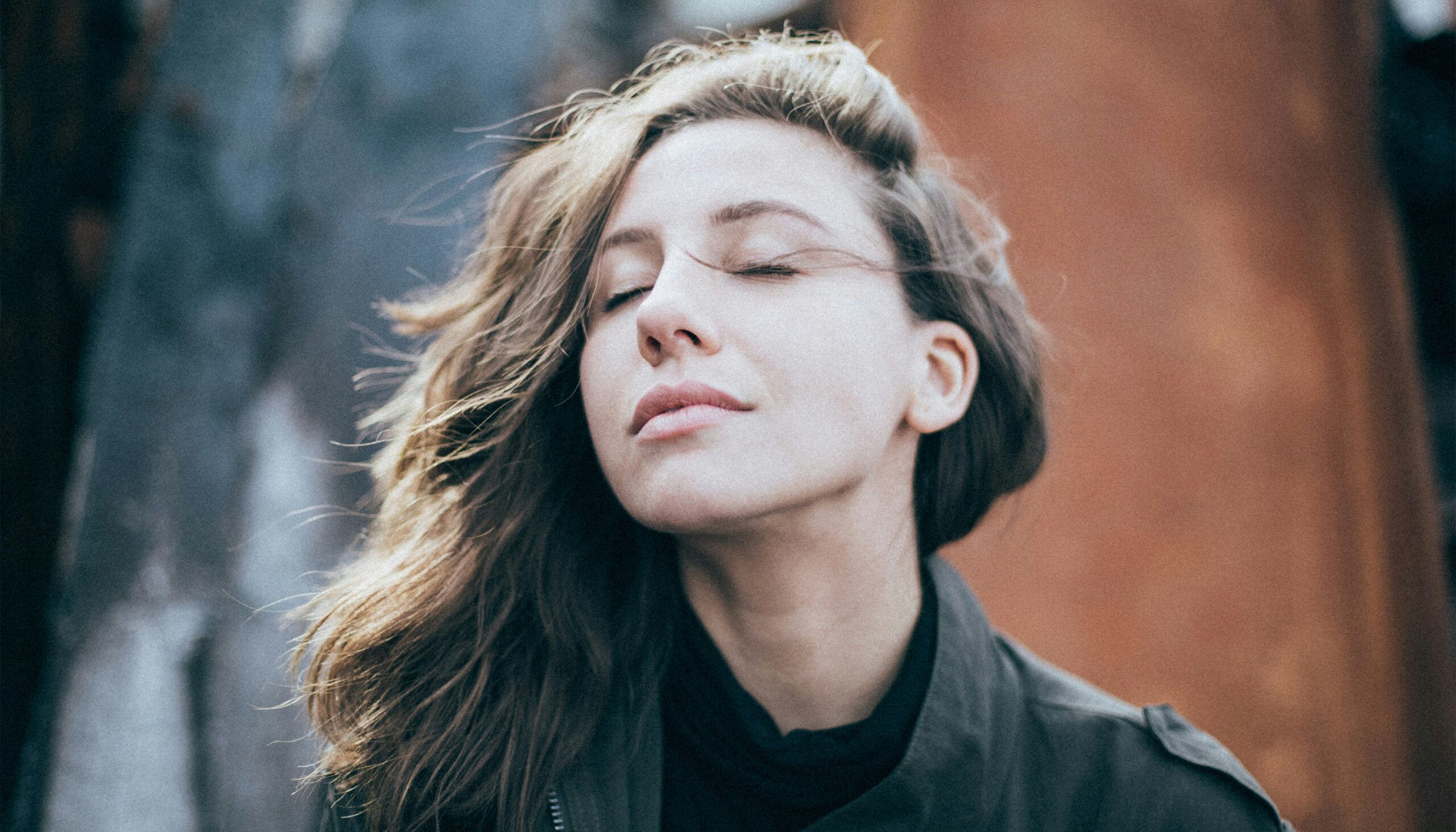 woman with her nose in the air