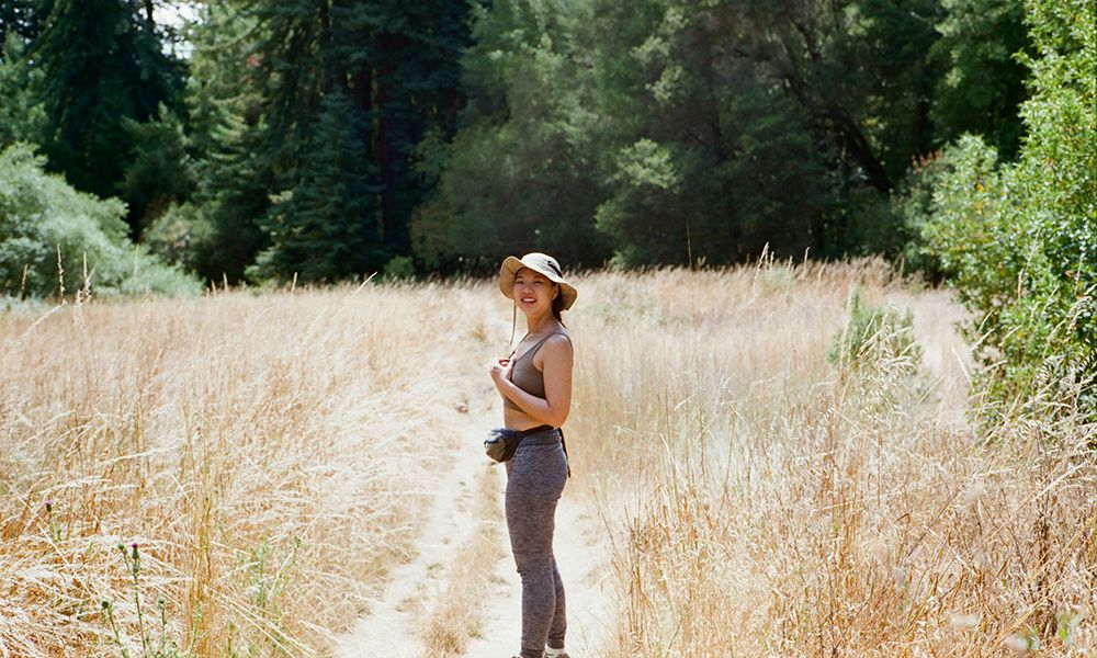 woman hiking outdoors