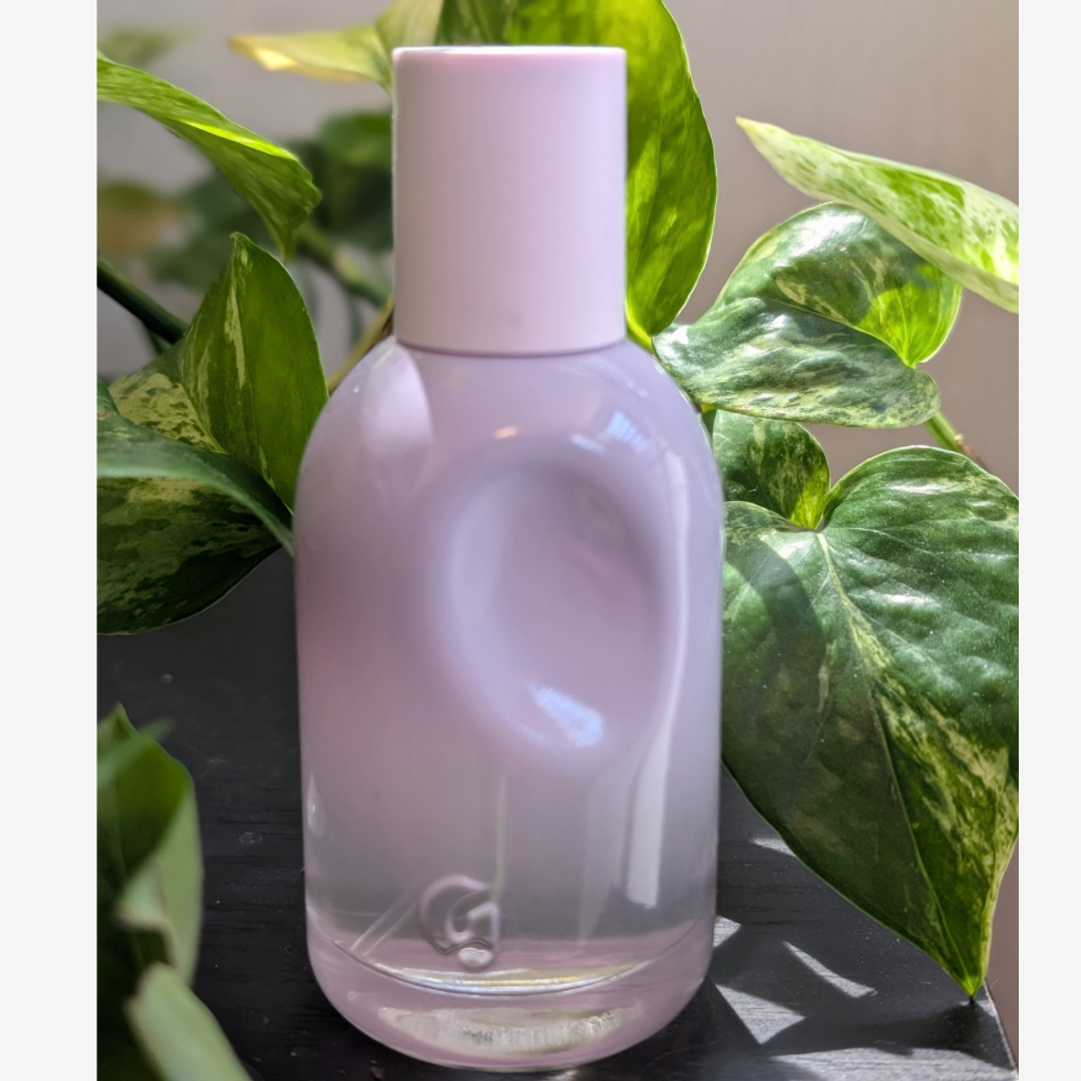 Glossier You Fleur in Front of Pothos plant
