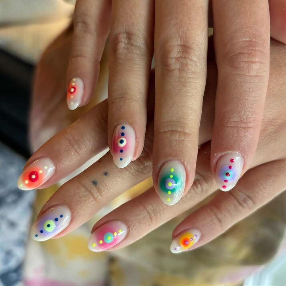 Milky Rainbow Nail Art