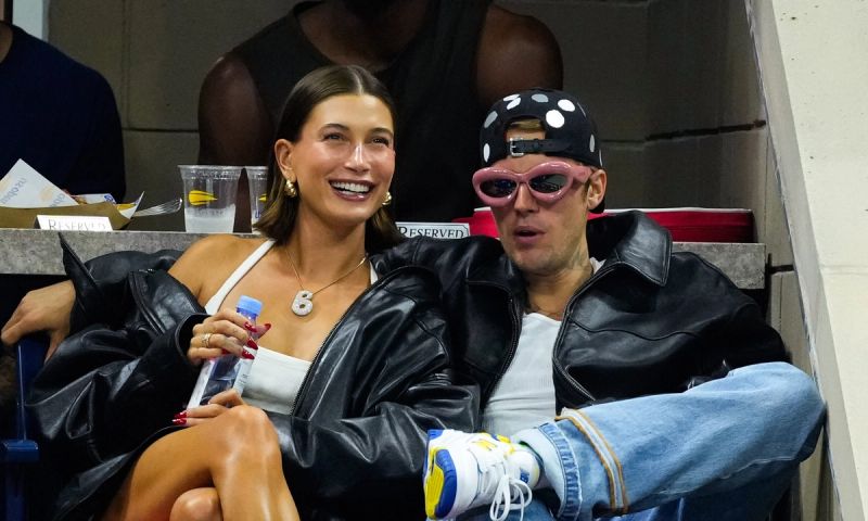 Hailey Bieber and Justin Bieber are seen at the 2023 US Open Tennis Championships on September 1, 2023 in New York City.