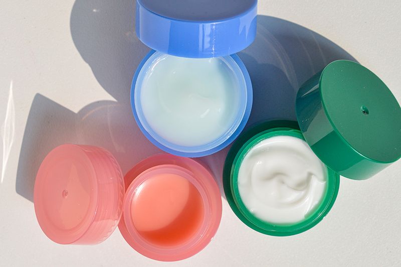 Potted creams, lip balm, moisturizer, skin care, cosmetic product, face care, body care, lip care